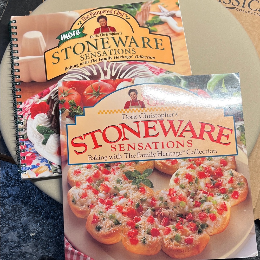 2- Stoneware Sensations Cookbooks. Pampered Chef. Like new